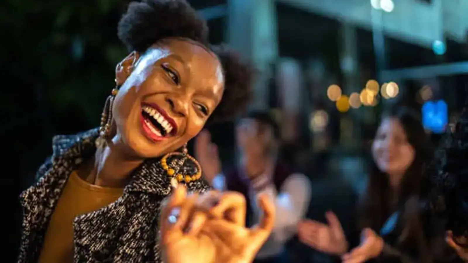 Guests celebrating at an Afro-Caribbean event