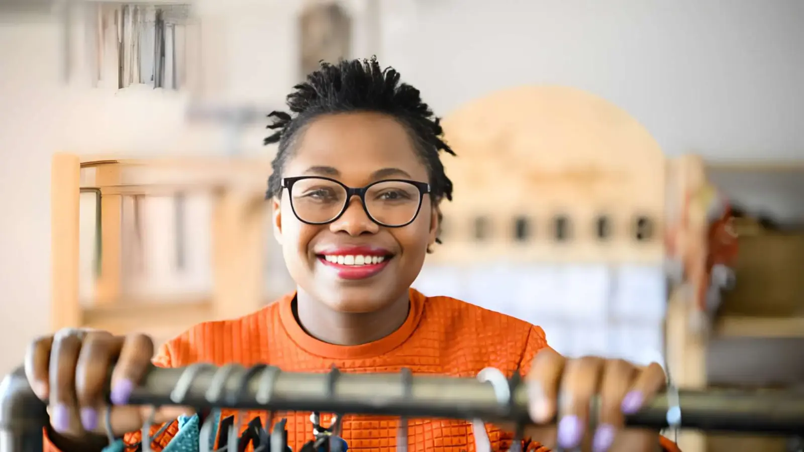 A fashion designer working in their studio